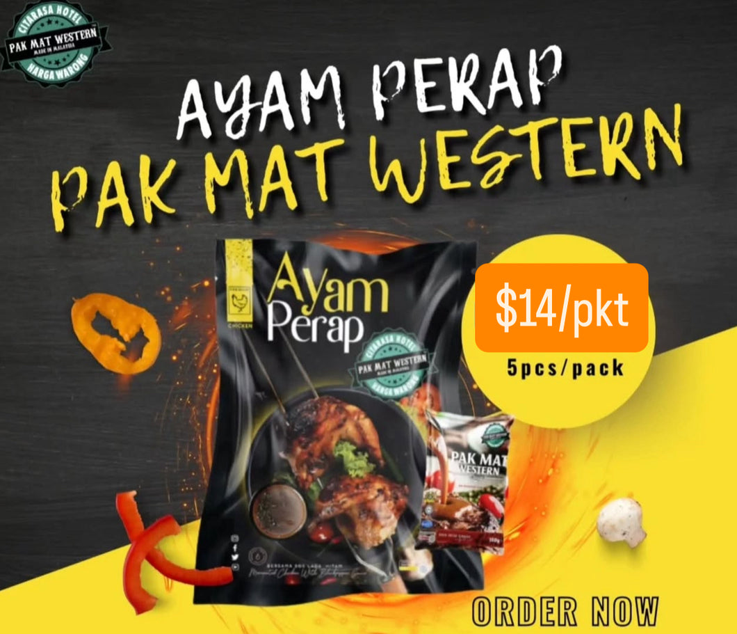 Pak Mat Western Ayam Perap 1kg with Black Pepper Sauce (5 Slices)