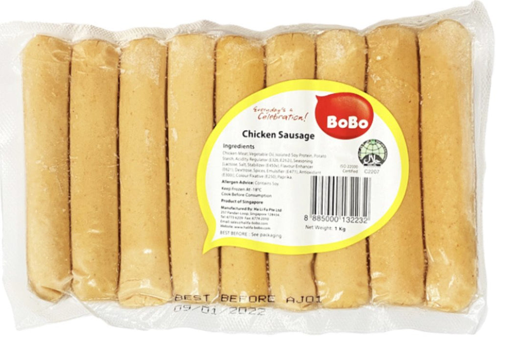 Bobo Chicken Sausage 1kg (16-17pcs)*
