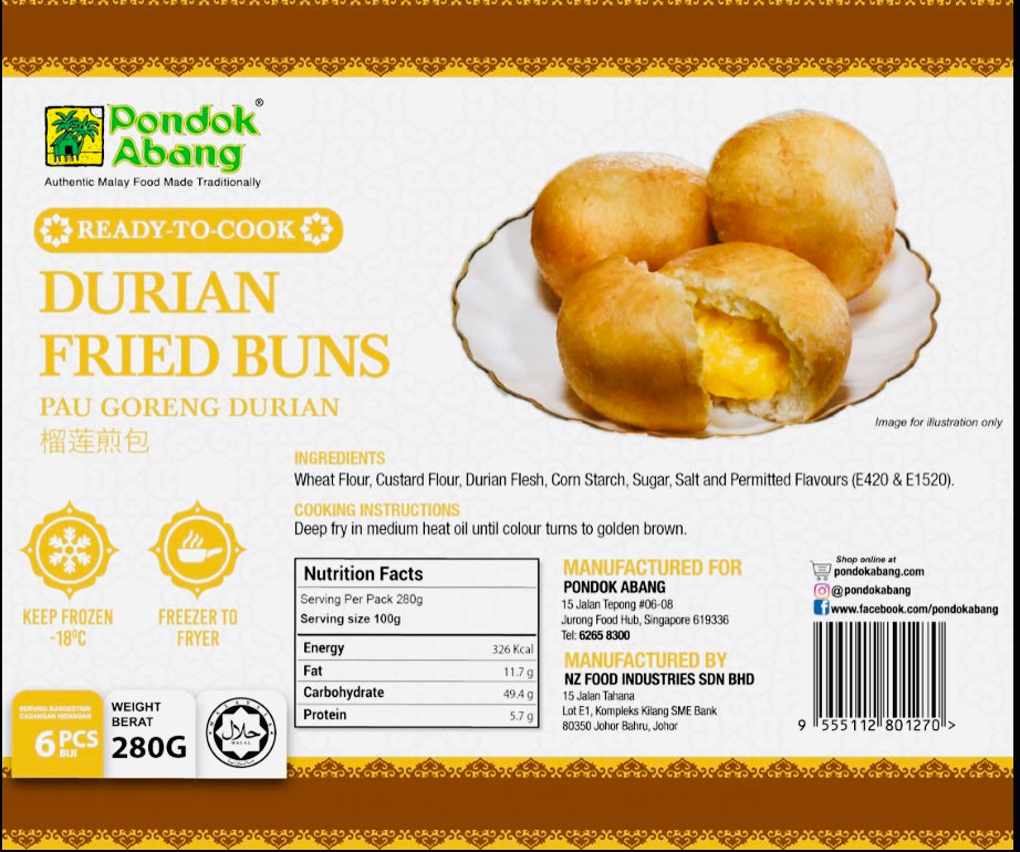 Pondok Abang Durian Fried Buns/Pau Goreng Durian 6pcs